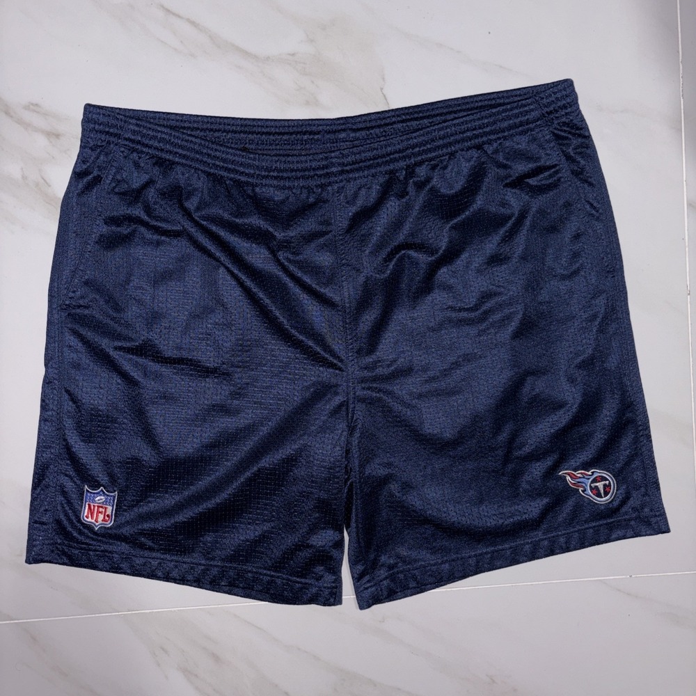 Vintage Reebok Team Apparel NFL Tennessee Titans Navy Blue Mesh Shorts Men's XL